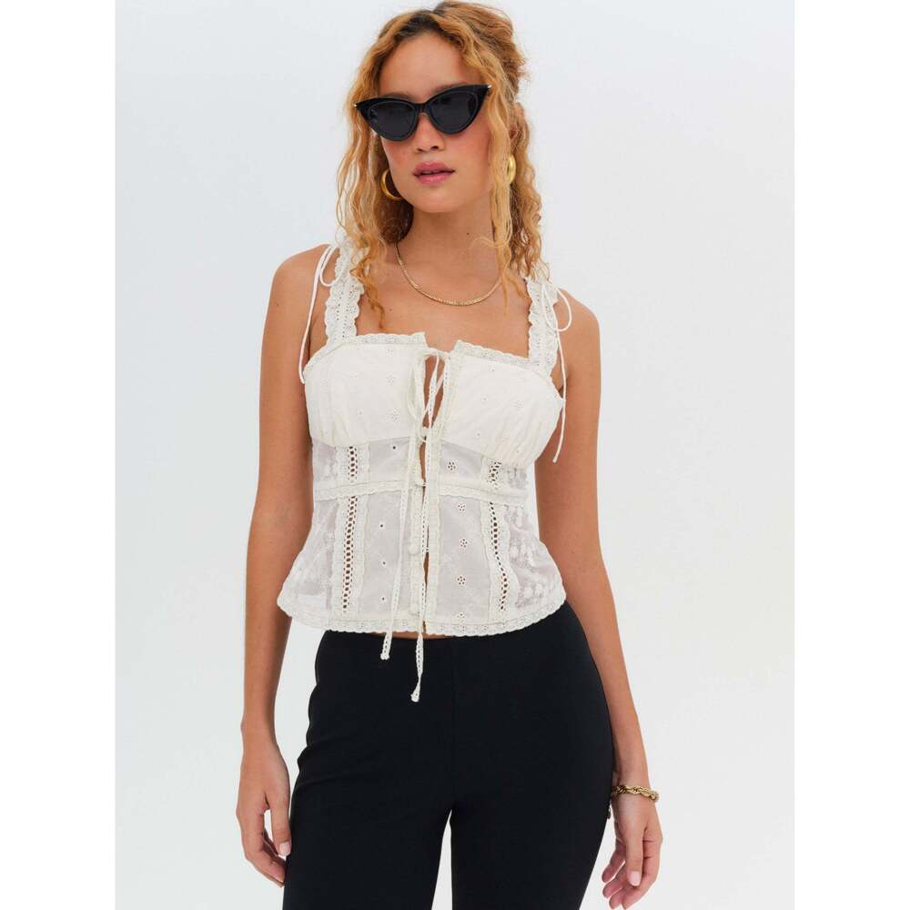 For Love & Lemons Morgan Top S / White